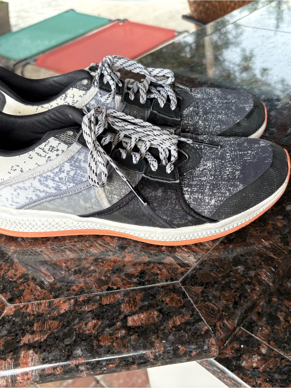 Women’s Adidas Bounce Black and Gray Lightweight Knit Sneakers. Coral Outsole